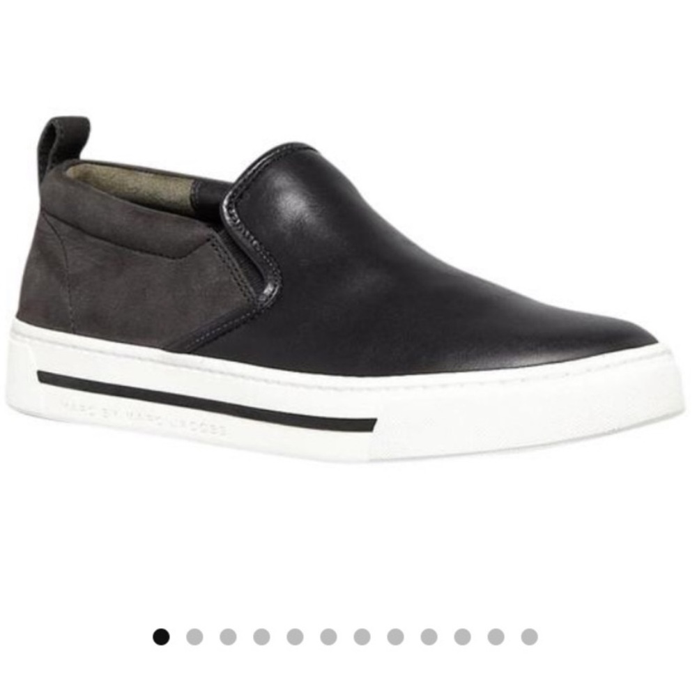 Marc by Marc Jacobs Slip-Ons Sneakers Black Leather Women Shoes-Euro 40-US 10